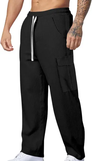 Cargo Pants for Men Joggers Casual Hiking Pants Workout Joggers Stretch Outdoor Twill Track Sweatpants Multi Pockets