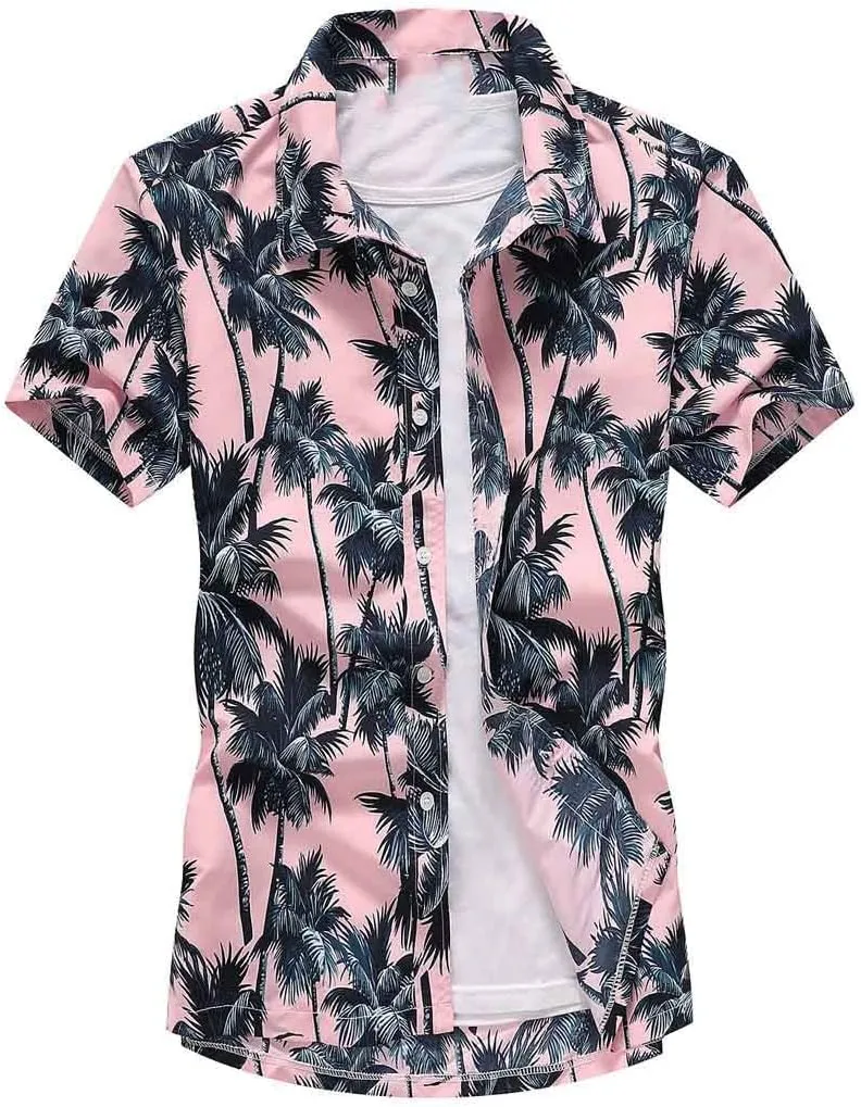 Casual Floral Beach Men's Shirt Summer Short Sleeve Hawaiian Shirts Quick Dry Shirt