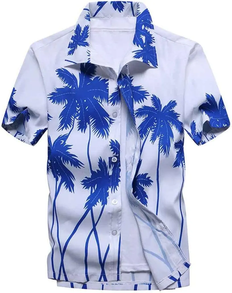 Casual Floral Beach Men's Shirt Summer Short Sleeve Hawaiian Shirts Quick Dry Shirt