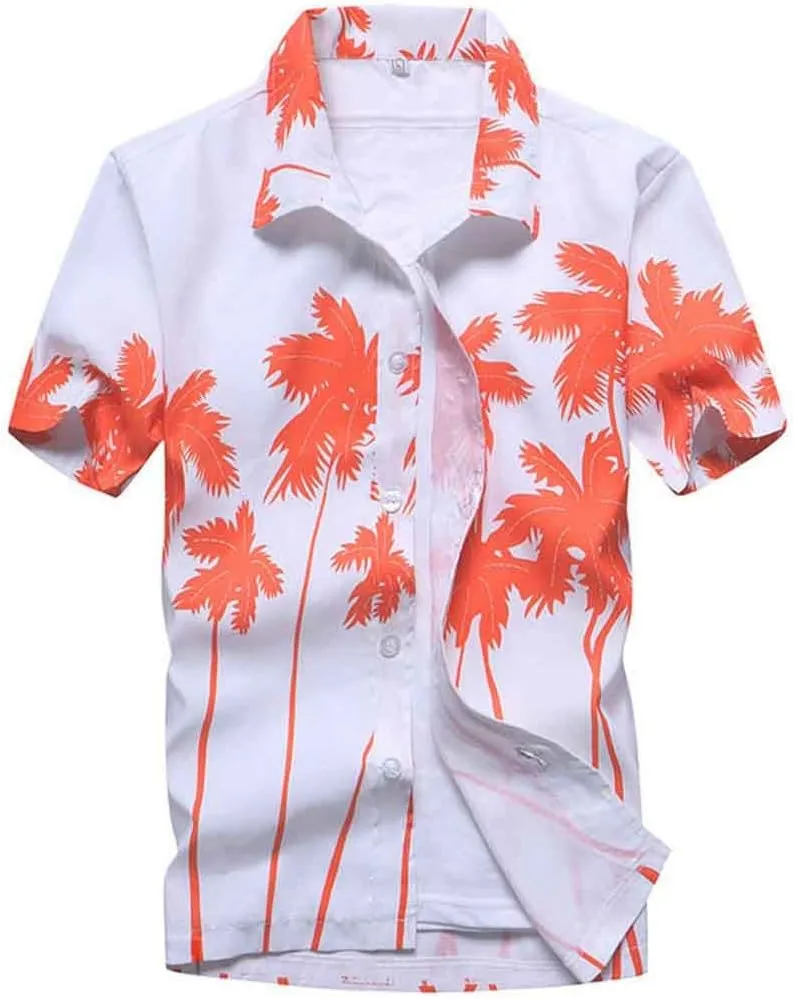 Casual Floral Beach Men's Shirt Summer Short Sleeve Hawaiian Shirts Quick Dry Shirt