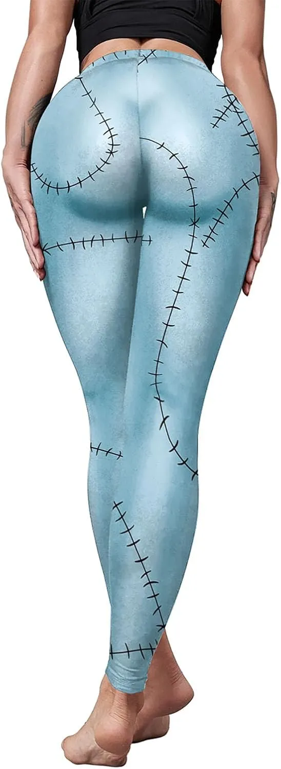 color cosplayer Womens Halloween Leggings Printed Stretchy Leggings Yoga Pants