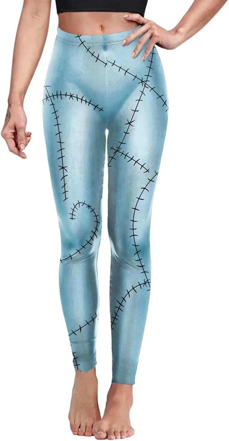 color cosplayer Womens Halloween Leggings Printed Stretchy Leggings Yoga Pants