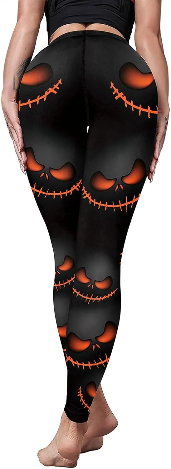 color cosplayer Womens Halloween Leggings Printed Stretchy Leggings Yoga Pants