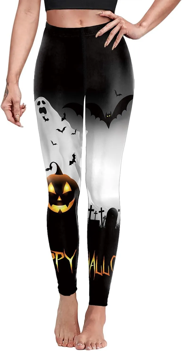 color cosplayer Womens Halloween Leggings Printed Stretchy Leggings Yoga Pants