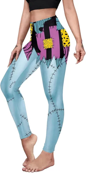 color cosplayer Womens Halloween Leggings Printed Stretchy Leggings Yoga Pants