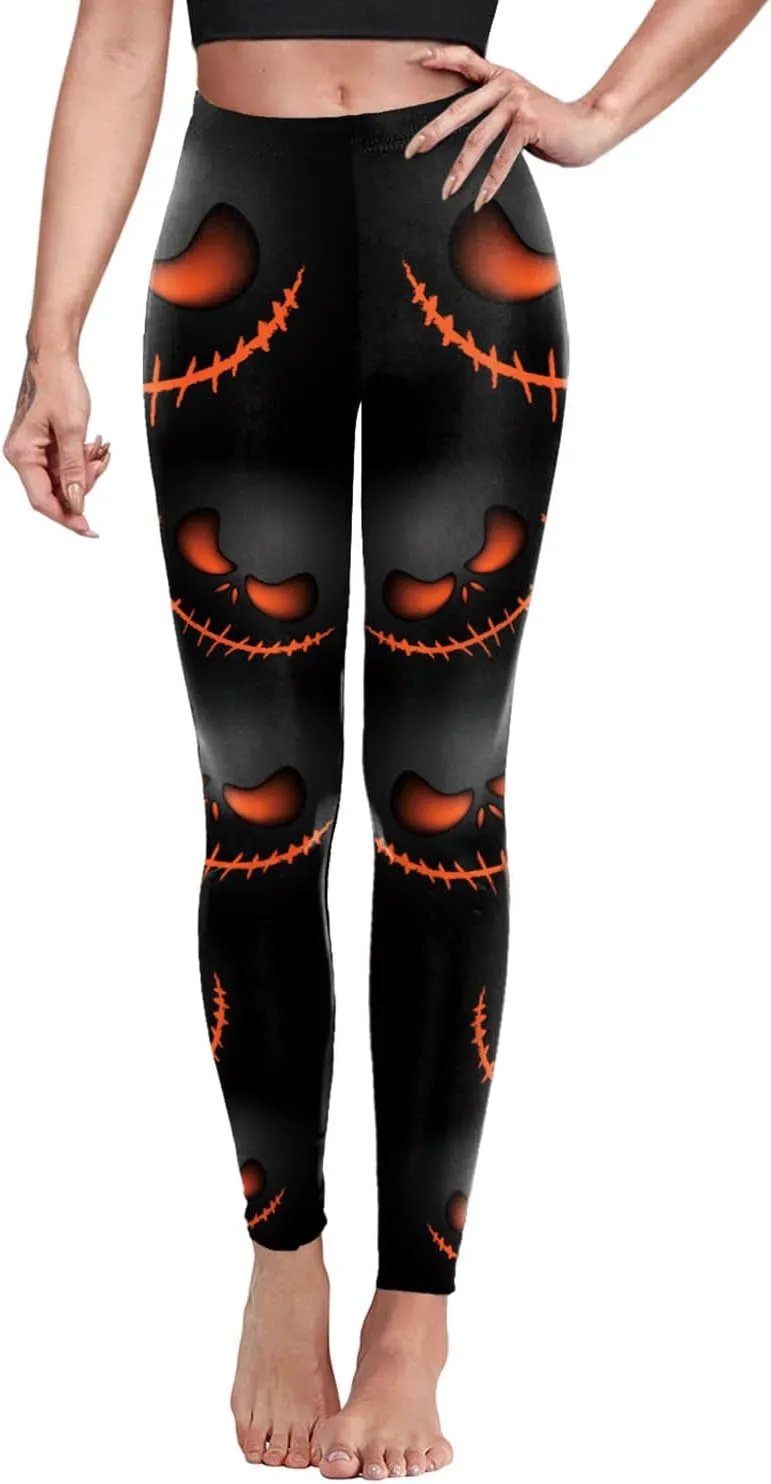 color cosplayer Womens Halloween Leggings Printed Stretchy Leggings Yoga Pants