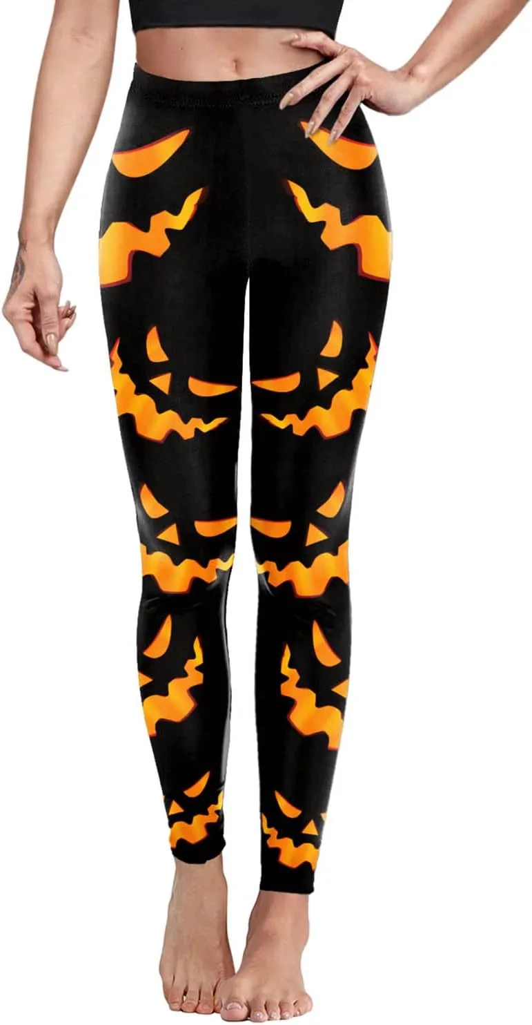 color cosplayer Womens Halloween Leggings Printed Stretchy Leggings Yoga Pants