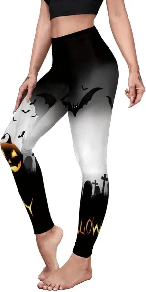 color cosplayer Womens Halloween Leggings Printed Stretchy Leggings Yoga Pants