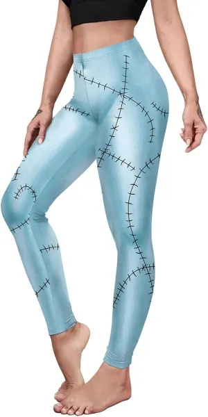 color cosplayer Womens Halloween Leggings Printed Stretchy Leggings Yoga Pants