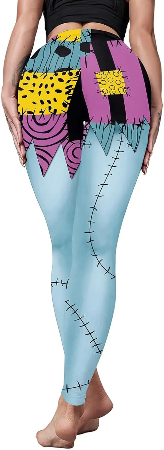 color cosplayer Womens Halloween Leggings Printed Stretchy Leggings Yoga Pants