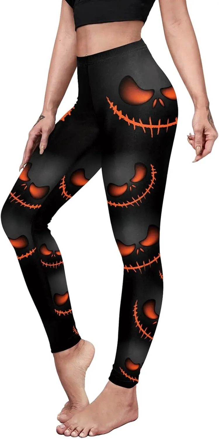 color cosplayer Womens Halloween Leggings Printed Stretchy Leggings Yoga Pants