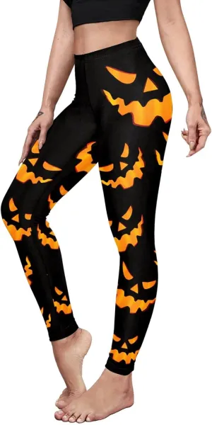 color cosplayer Womens Halloween Leggings Printed Stretchy Leggings Yoga Pants