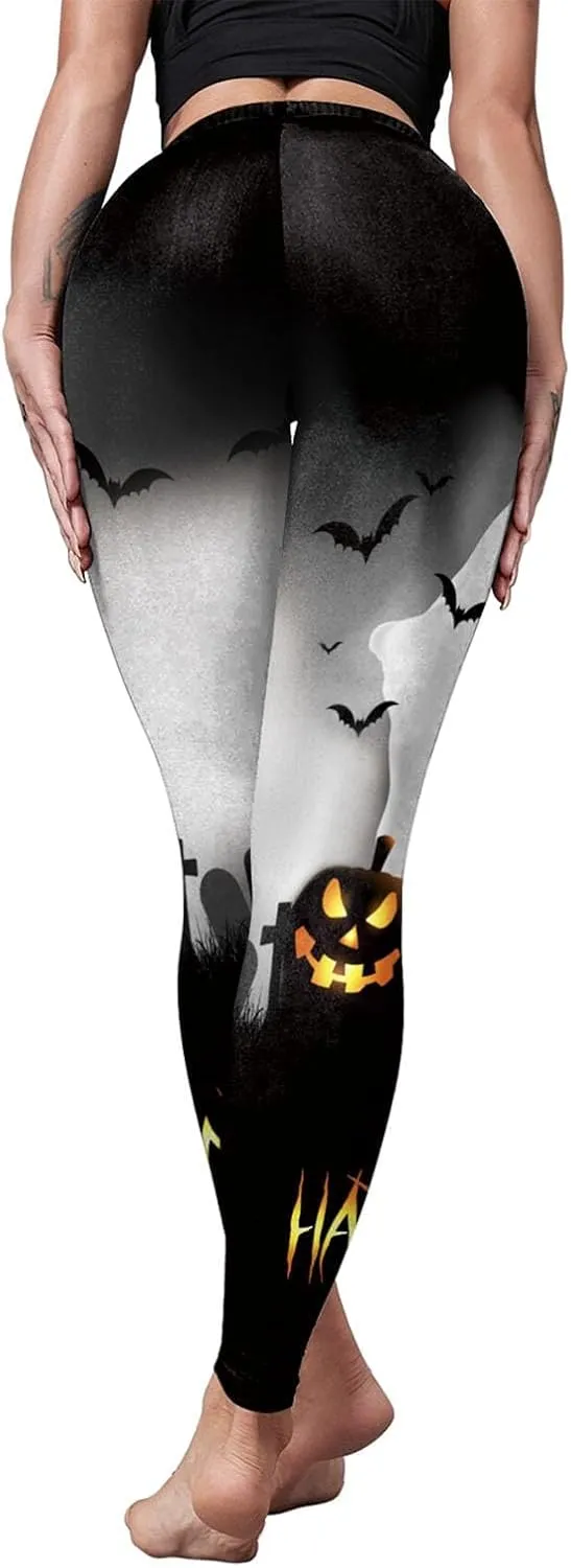 color cosplayer Womens Halloween Leggings Printed Stretchy Leggings Yoga Pants