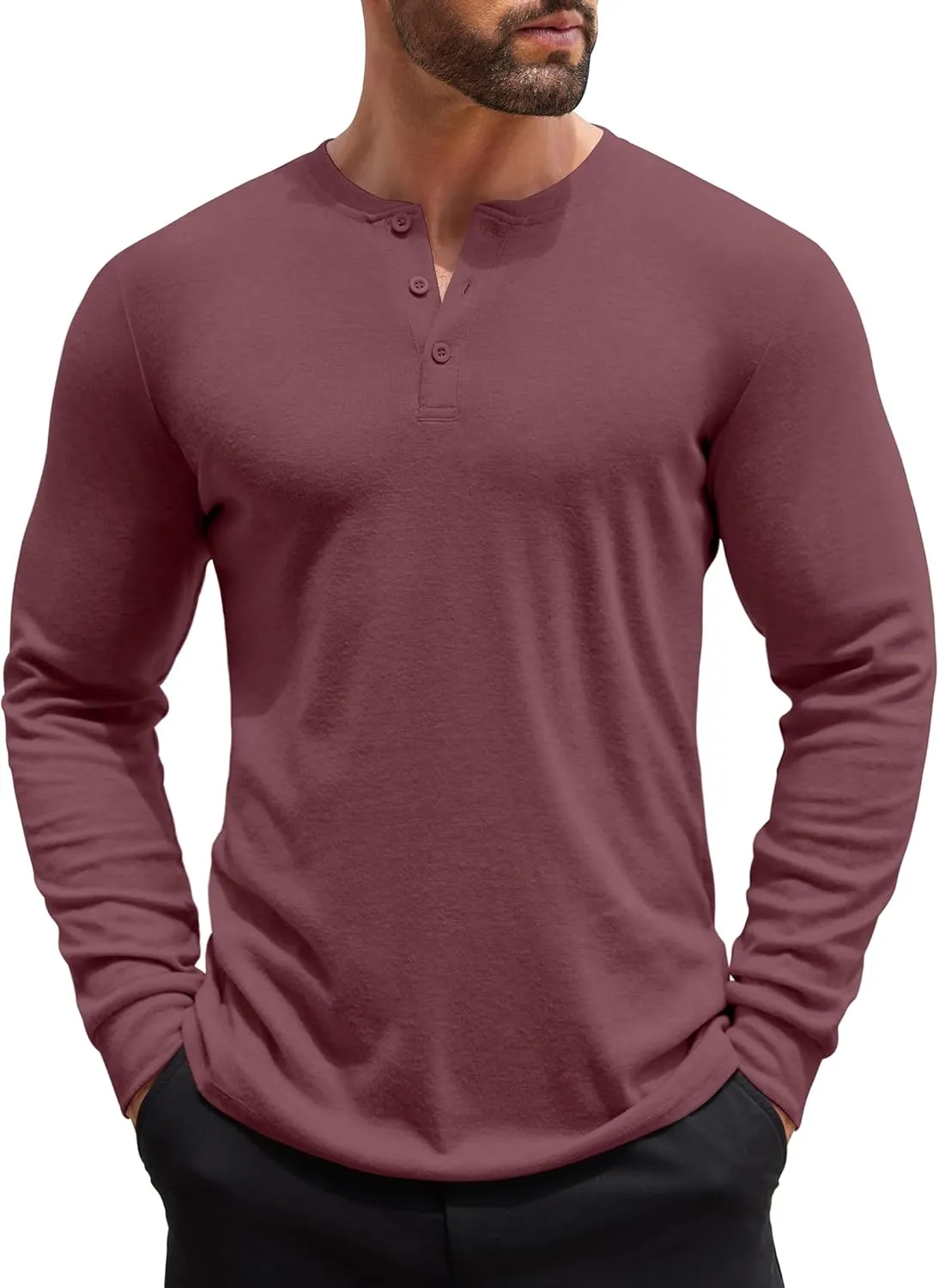 COOFANDY Men's Henley Shirts Long Sleeve Button T-Shirt Lightweight Fashion Casual Pullover Shirt