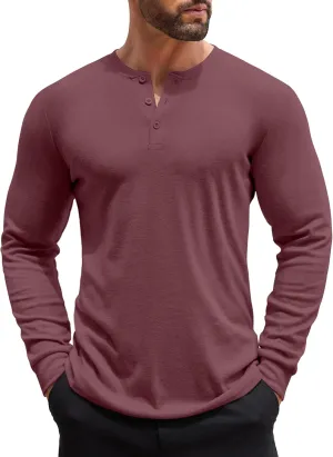 COOFANDY Men's Henley Shirts Long Sleeve Button T-Shirt Lightweight Fashion Casual Pullover Shirt