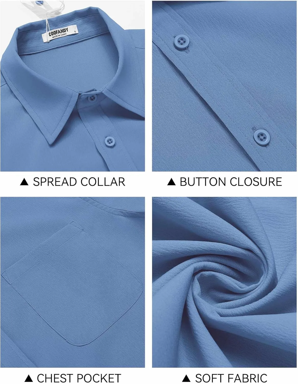 COOFANDY Shirts for Men Short Sleeve Button Down Shirt Casual Summer Beach Shirt