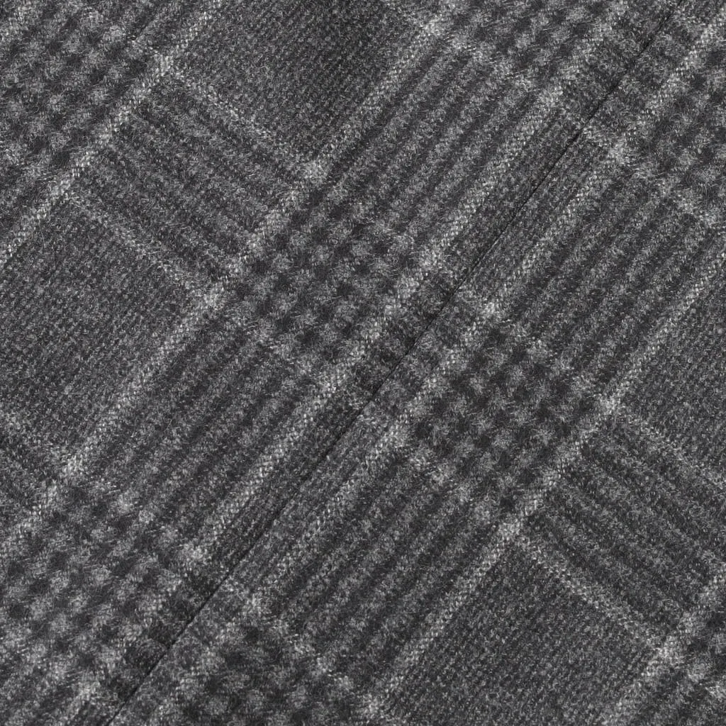 CORNELIANI Double Breasted Wool Check Gate Jacket CHARCOAL