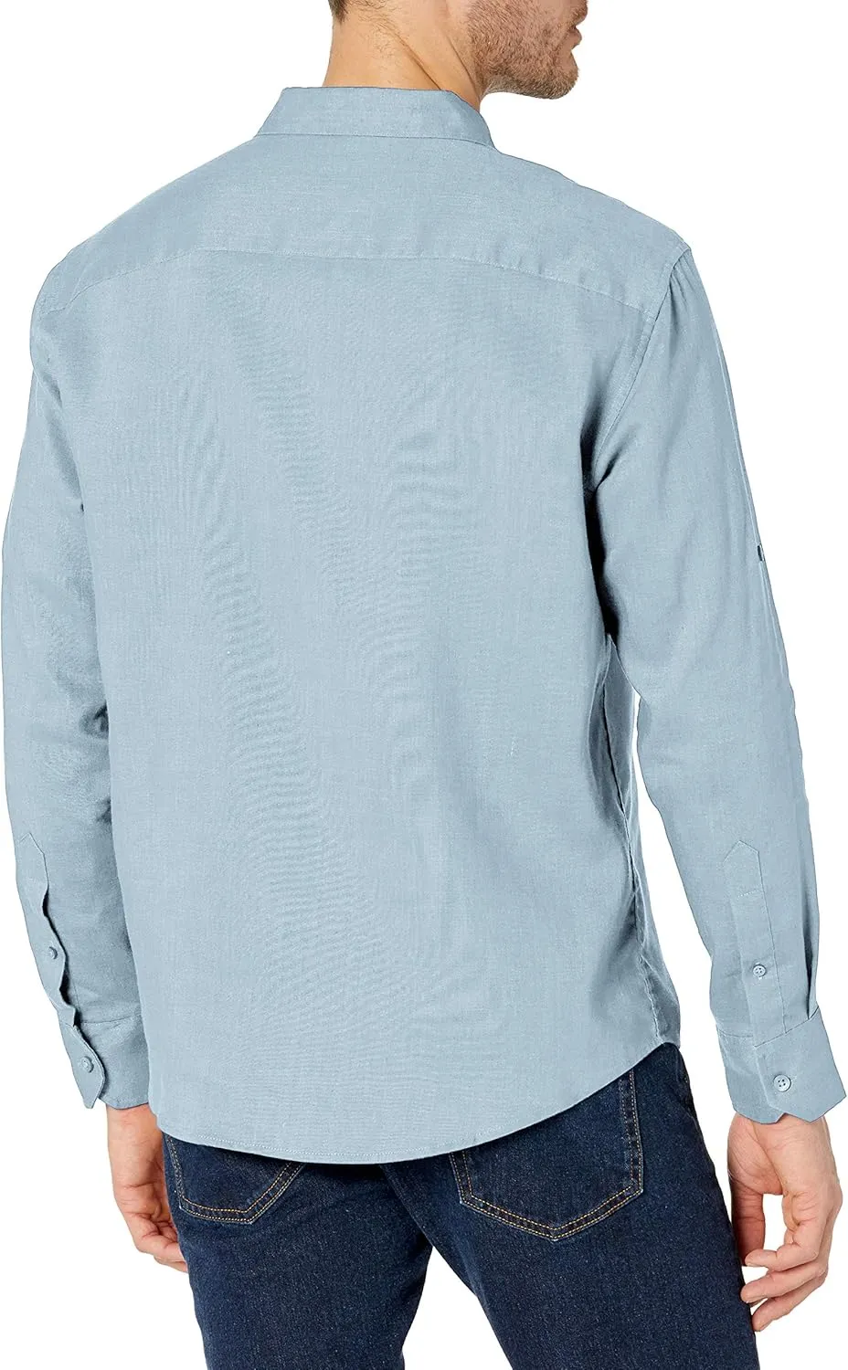 Cubavera Men's Standard Travelselect Linen-Blend Long Sleeve Button-Down Shirt, Classic Fit, Wrinkle Resistant