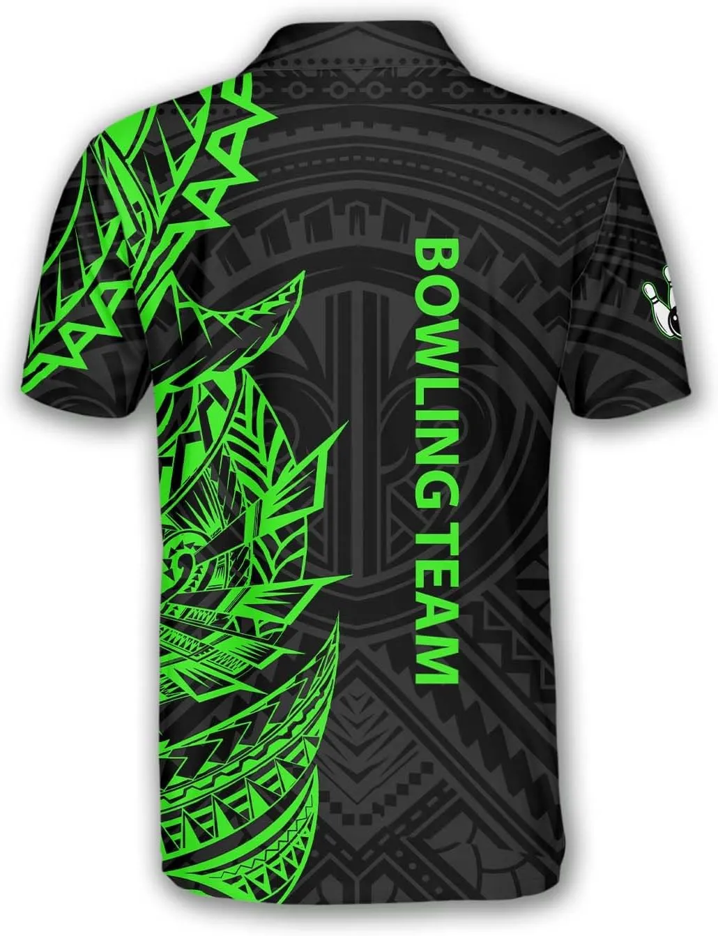 Custom Bowling Shirt, Bowling Team Polo Shirt Tribal Pattern, Sizes: S-5XL