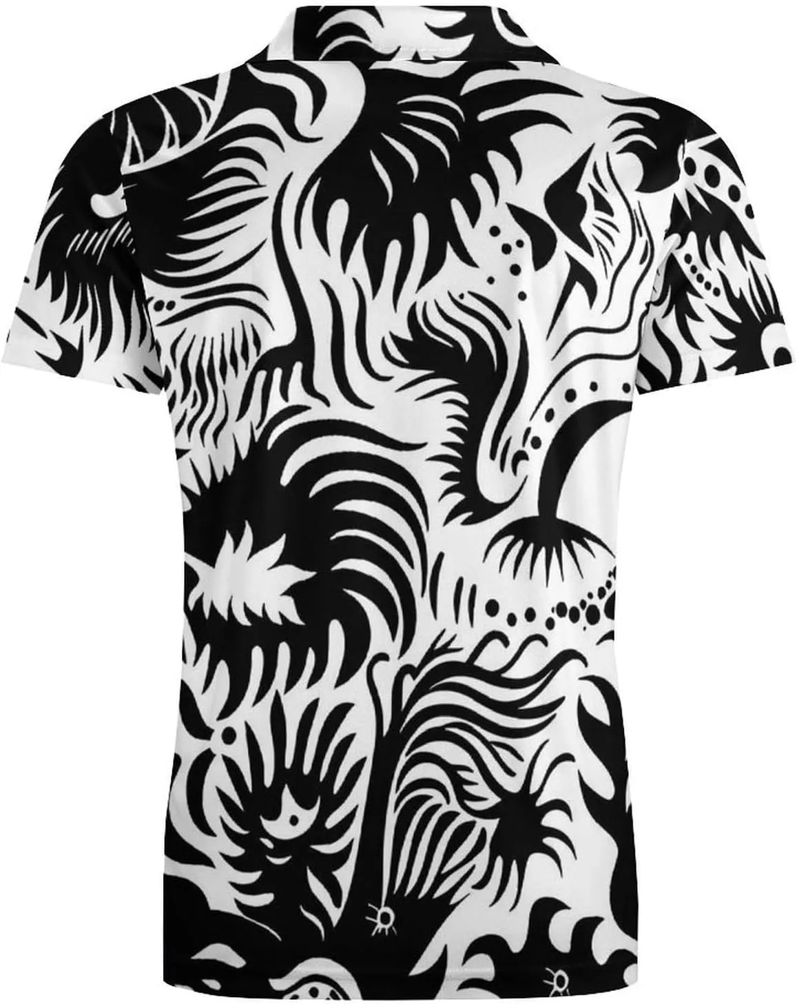 Cute Bird Pattern Men's Polo Shirts Short Sleeve Blend Performance Fashion Business Casual Collared Shirts