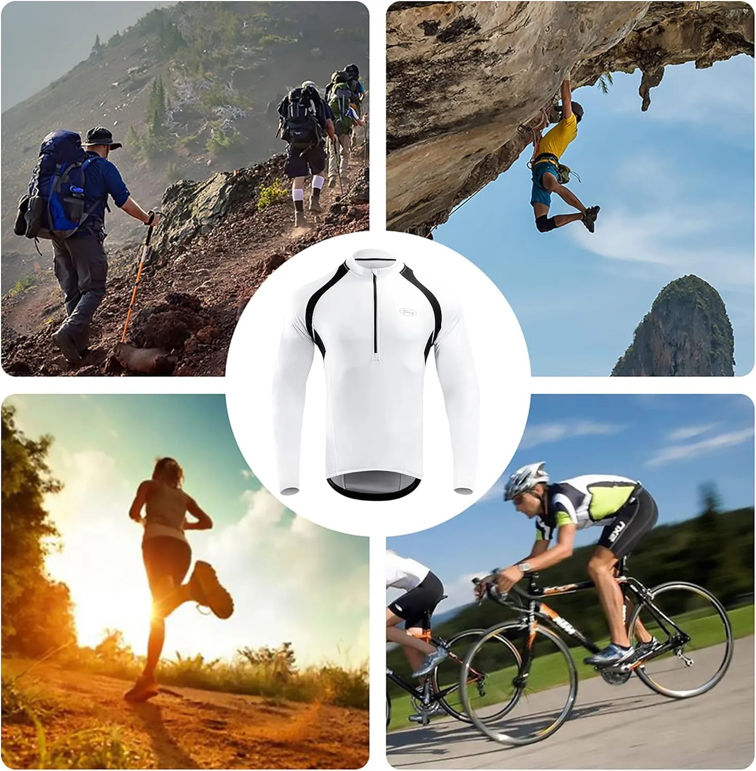 Cycling Jersey Men Short/Long Sleeve MTB Biking Shirts with Pockets- Moisture Wicking,Quick Dry,Reflective Strip