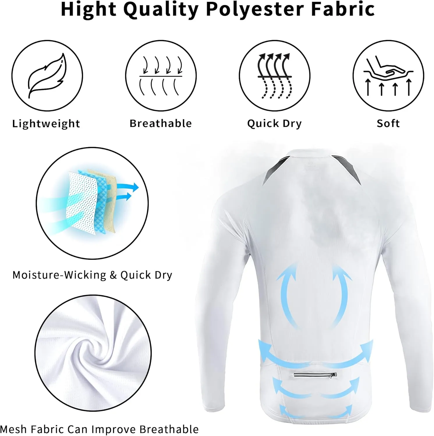 Cycling Jersey Men Short/Long Sleeve MTB Biking Shirts with Pockets- Moisture Wicking,Quick Dry,Reflective Strip