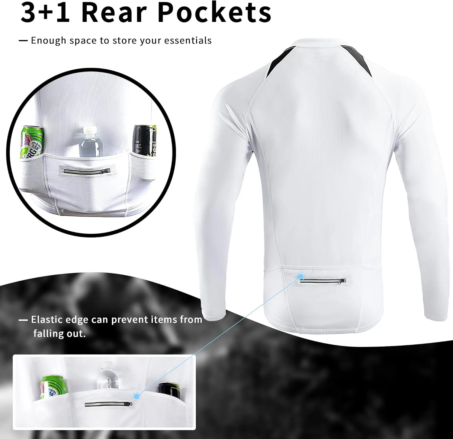 Cycling Jersey Men Short/Long Sleeve MTB Biking Shirts with Pockets- Moisture Wicking,Quick Dry,Reflective Strip