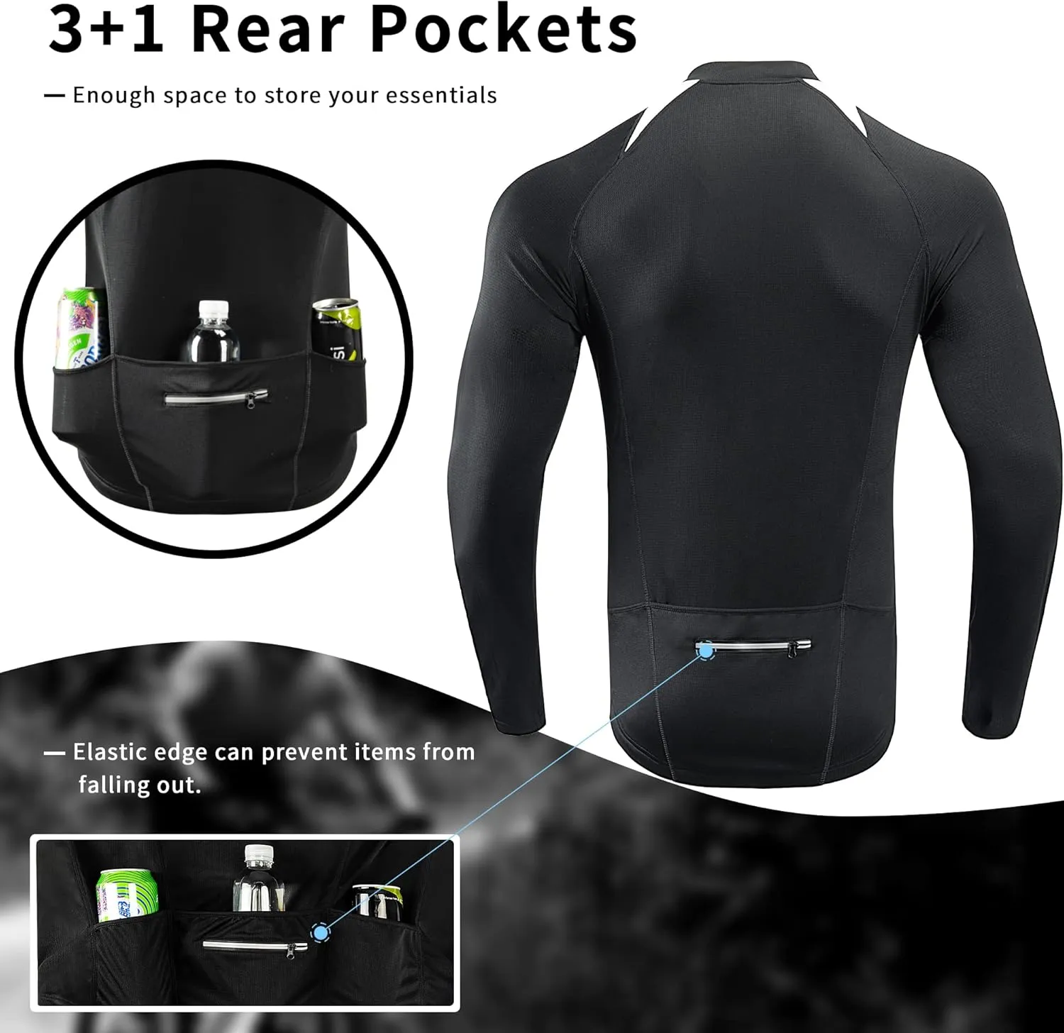 Cycling Jersey Men Short/Long Sleeve MTB Biking Shirts with Pockets- Moisture Wicking,Quick Dry,Reflective Strip