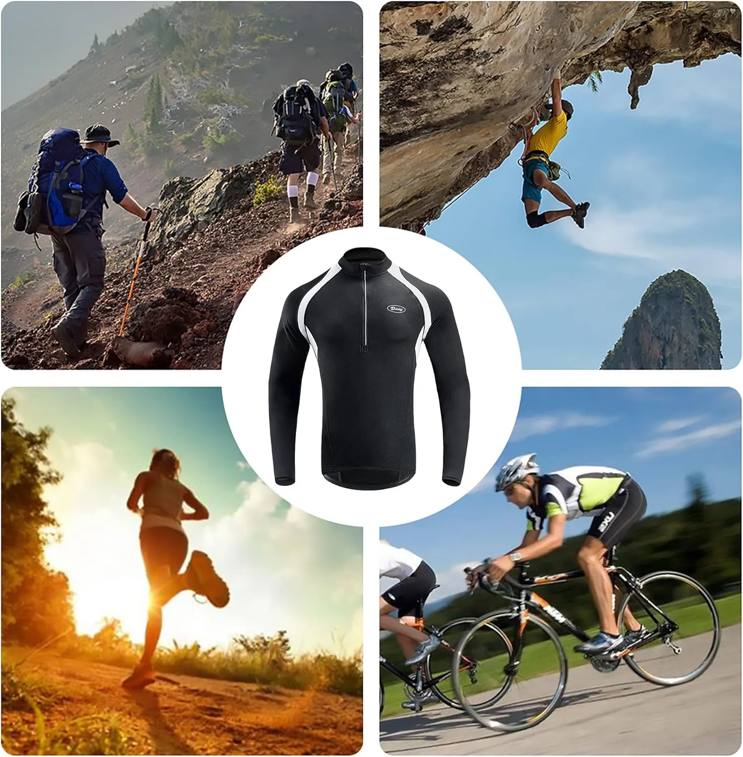 Cycling Jersey Men Short/Long Sleeve MTB Biking Shirts with Pockets- Moisture Wicking,Quick Dry,Reflective Strip