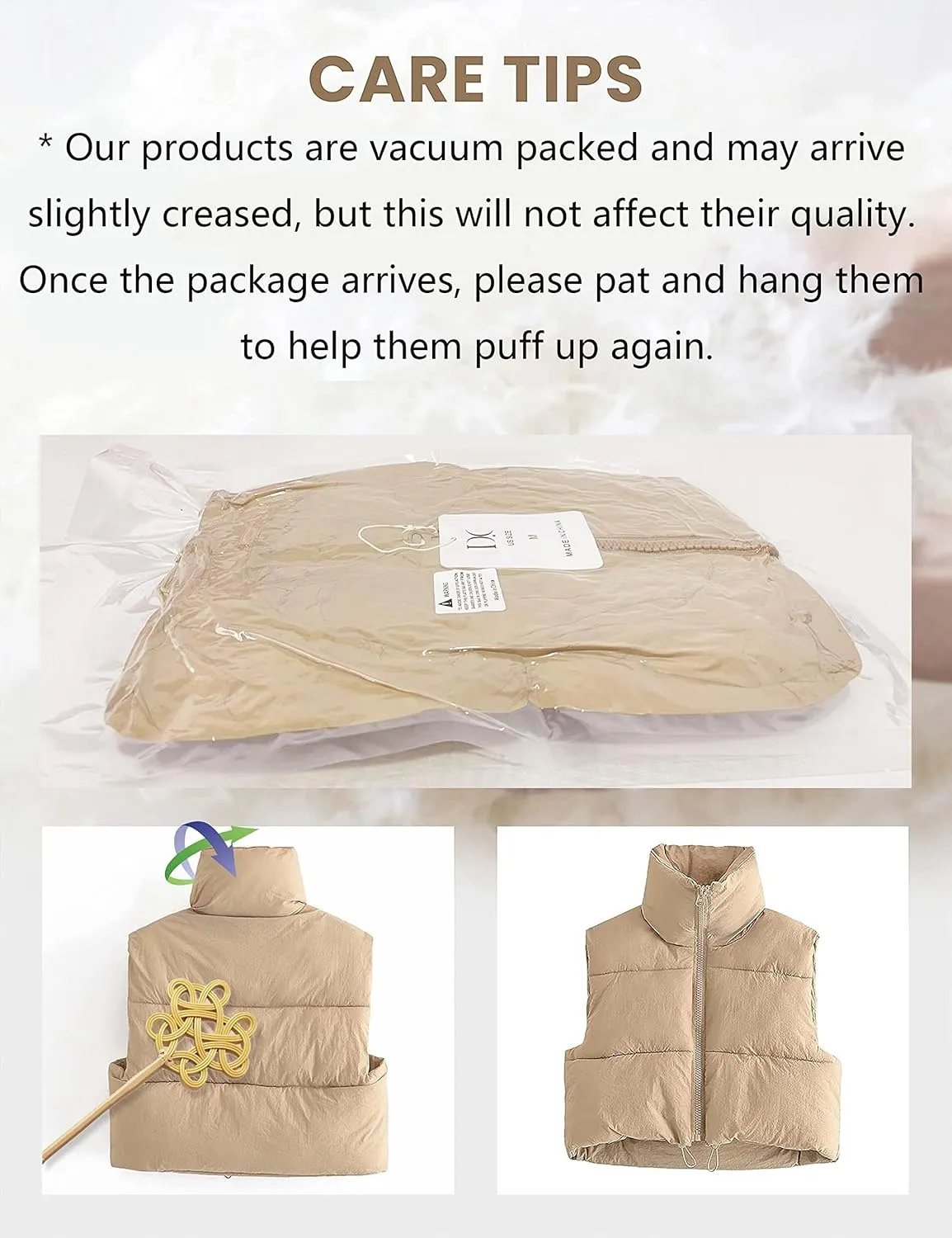 Daacee Women's Lightweight Winter Crop Puffer Vest Warm Sleeveless Zip Up Stand Collar Padded Gilet