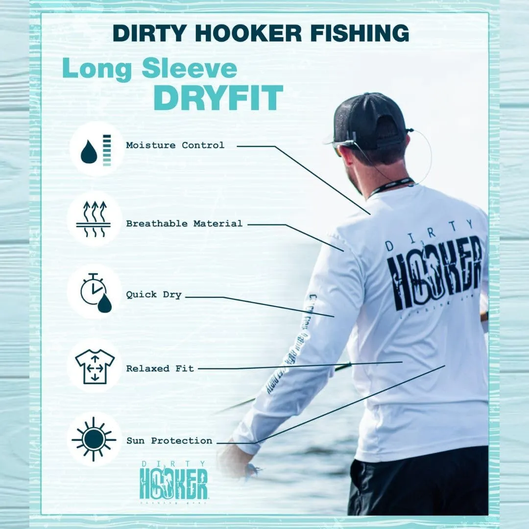 Dirty Hooker Dry Fit Long Sleeve Fishing Shirt for Men Special Edition - Uv Protection Long Sleeve Shirt Men - Swim Shirt