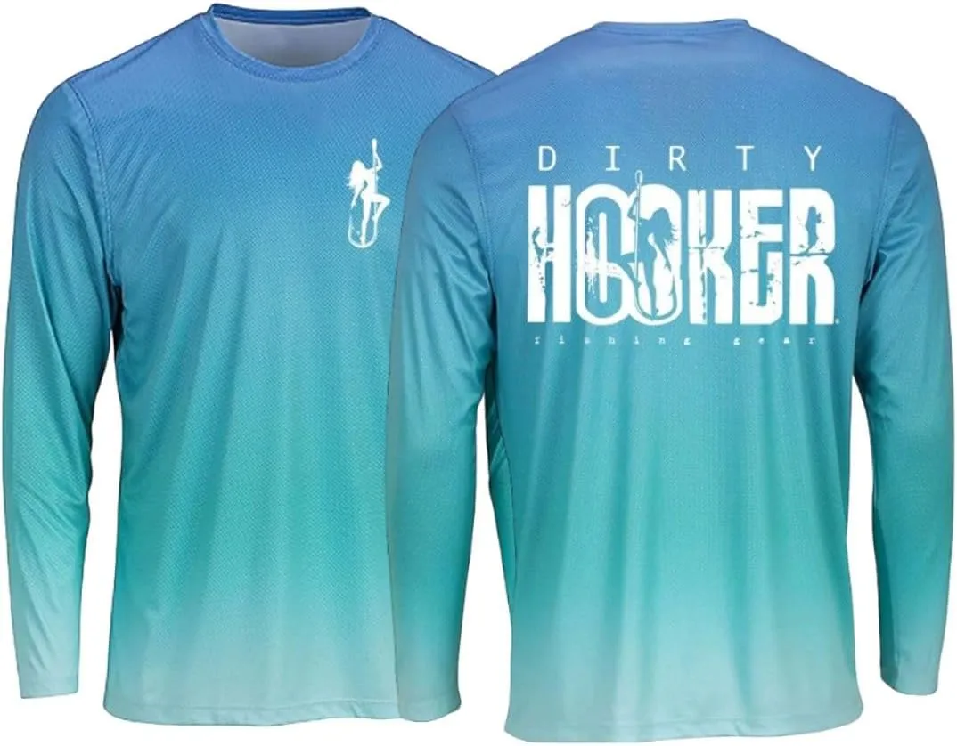 Dirty Hooker Dry Fit Long Sleeve Fishing Shirt for Men Special Edition - Uv Protection Long Sleeve Shirt Men - Swim Shirt