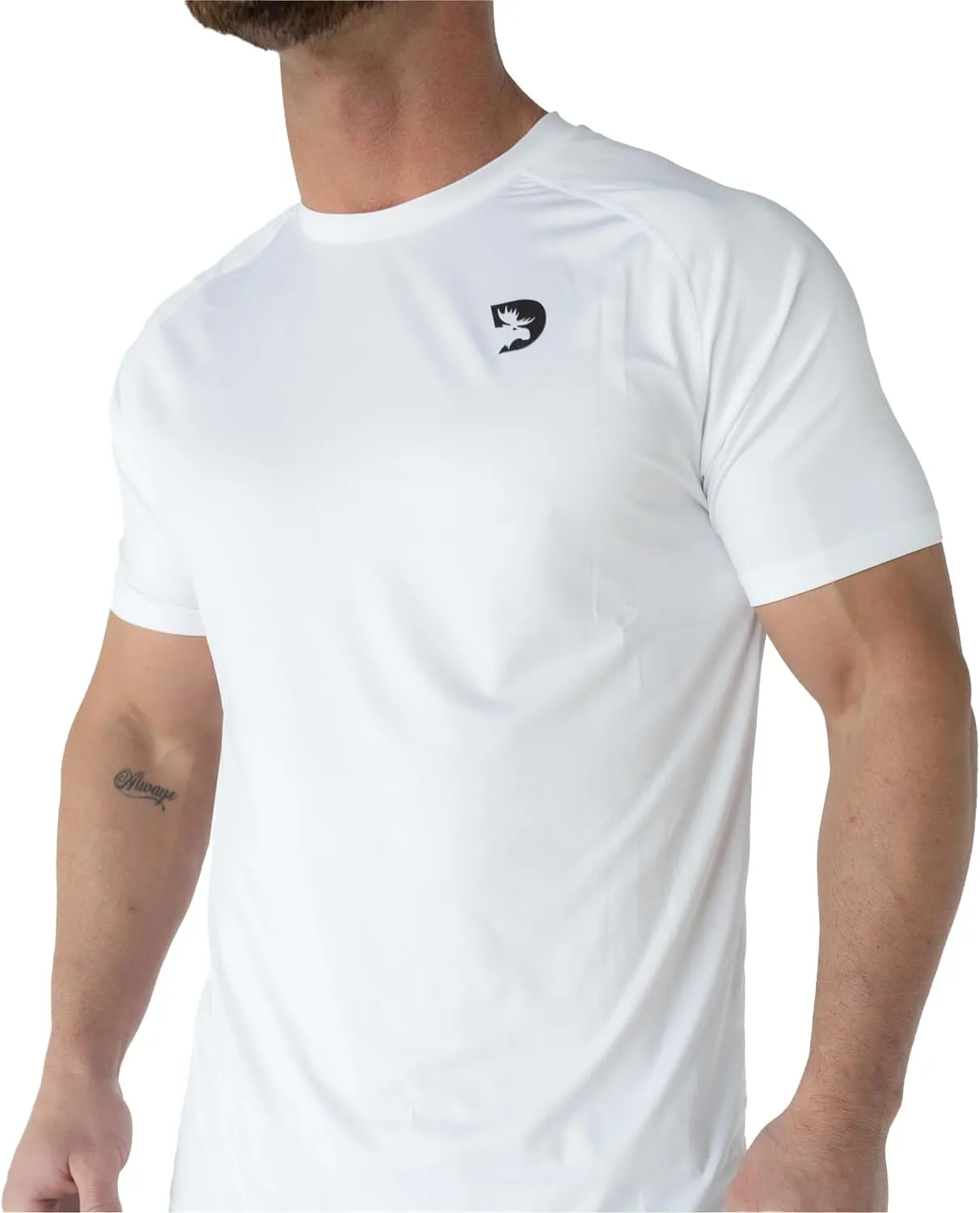 DMoose Fitness Workout Short Sleeve T Shirt - Athletic Shirt for Men - Quick Dry & Moisture Wicking Sports T Shirt
