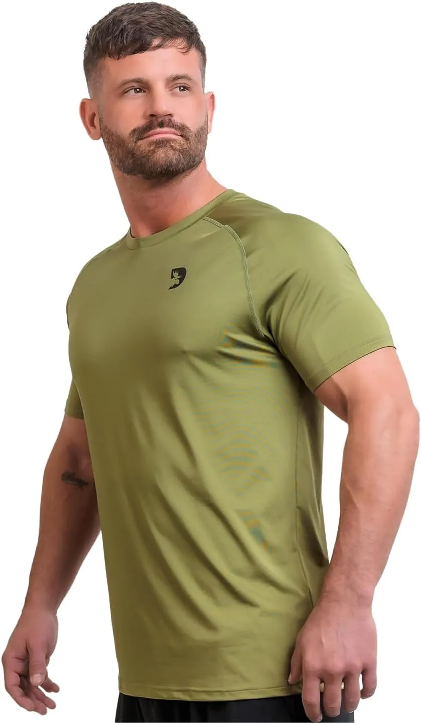 DMoose Fitness Workout Short Sleeve T Shirt - Athletic Shirt for Men - Quick Dry & Moisture Wicking Sports T Shirt