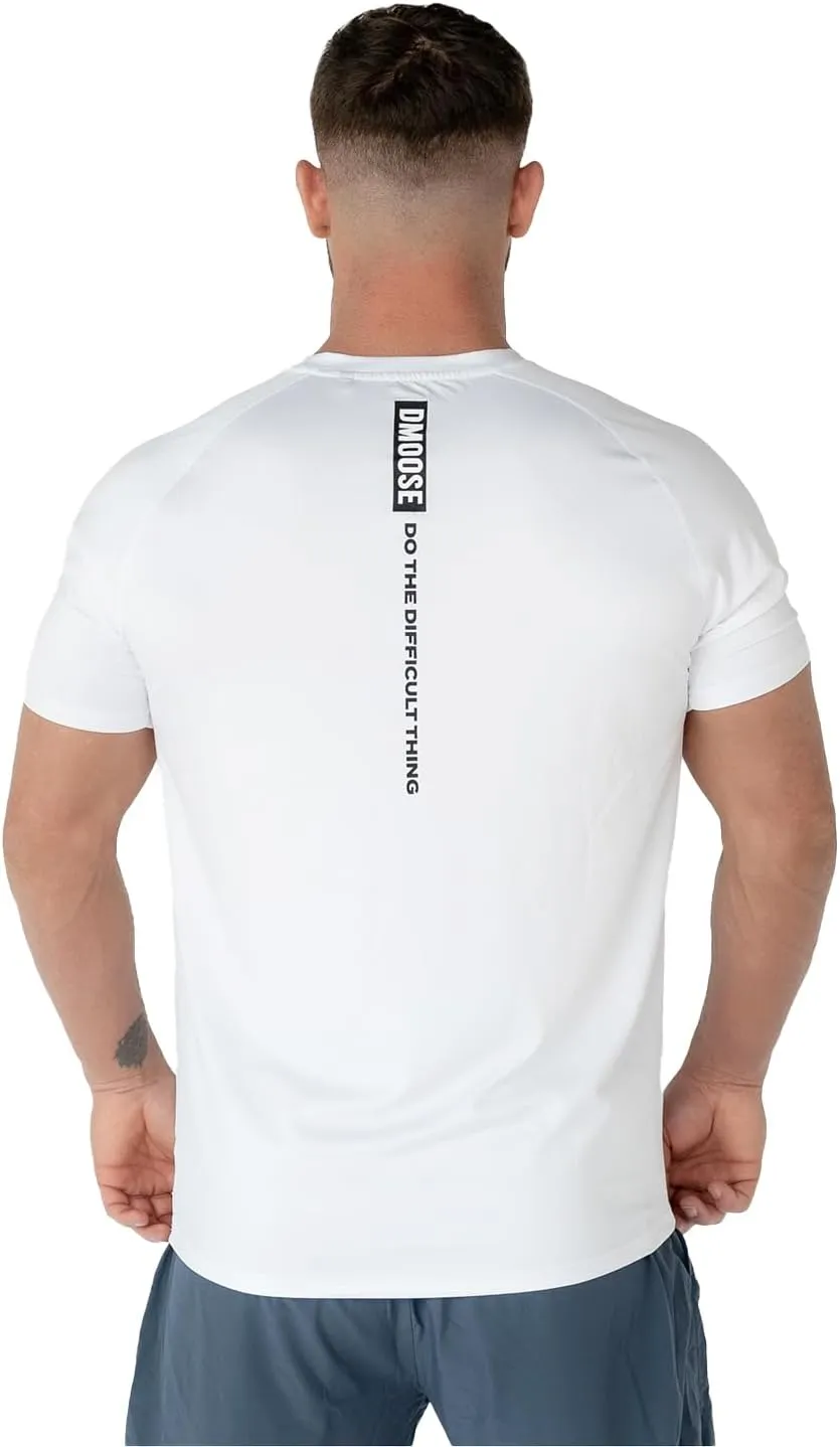 DMoose Fitness Workout Short Sleeve T Shirt - Athletic Shirt for Men - Quick Dry & Moisture Wicking Sports T Shirt