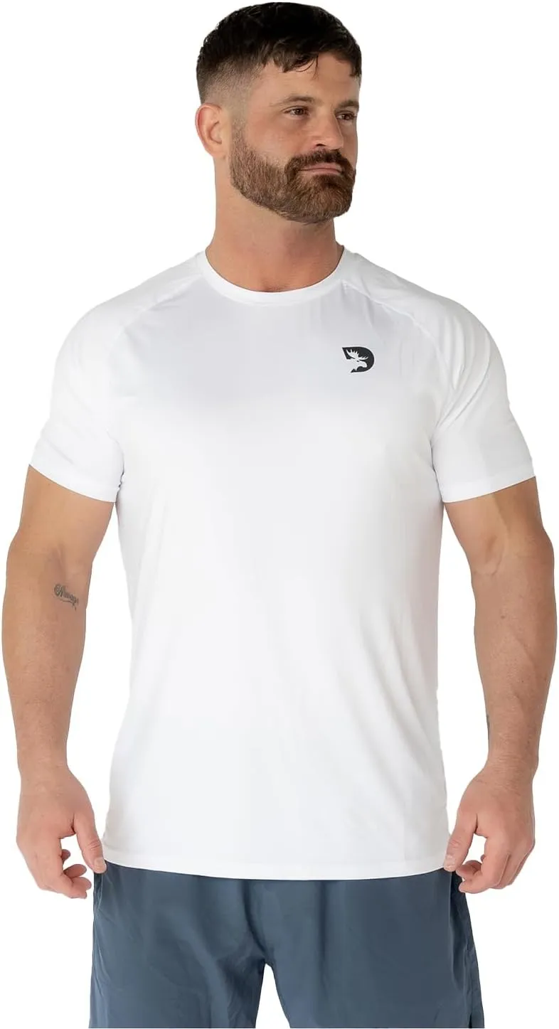 DMoose Fitness Workout Short Sleeve T Shirt - Athletic Shirt for Men - Quick Dry & Moisture Wicking Sports T Shirt