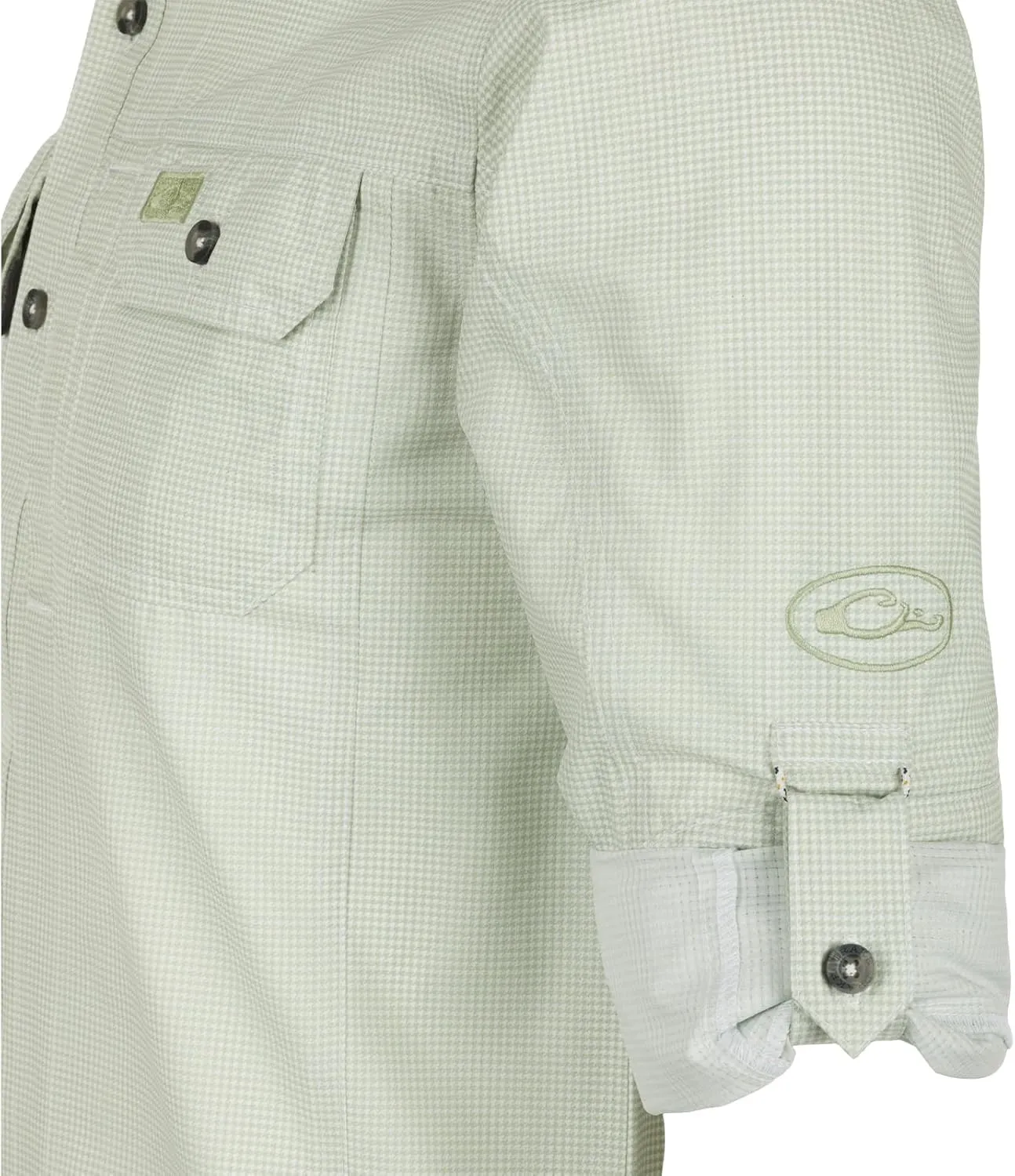 Drake Waterfowl Men's Frat Houndstooth Check Long Sleeve Moisture-Wicking Quick-Drying Button-Down Shirt