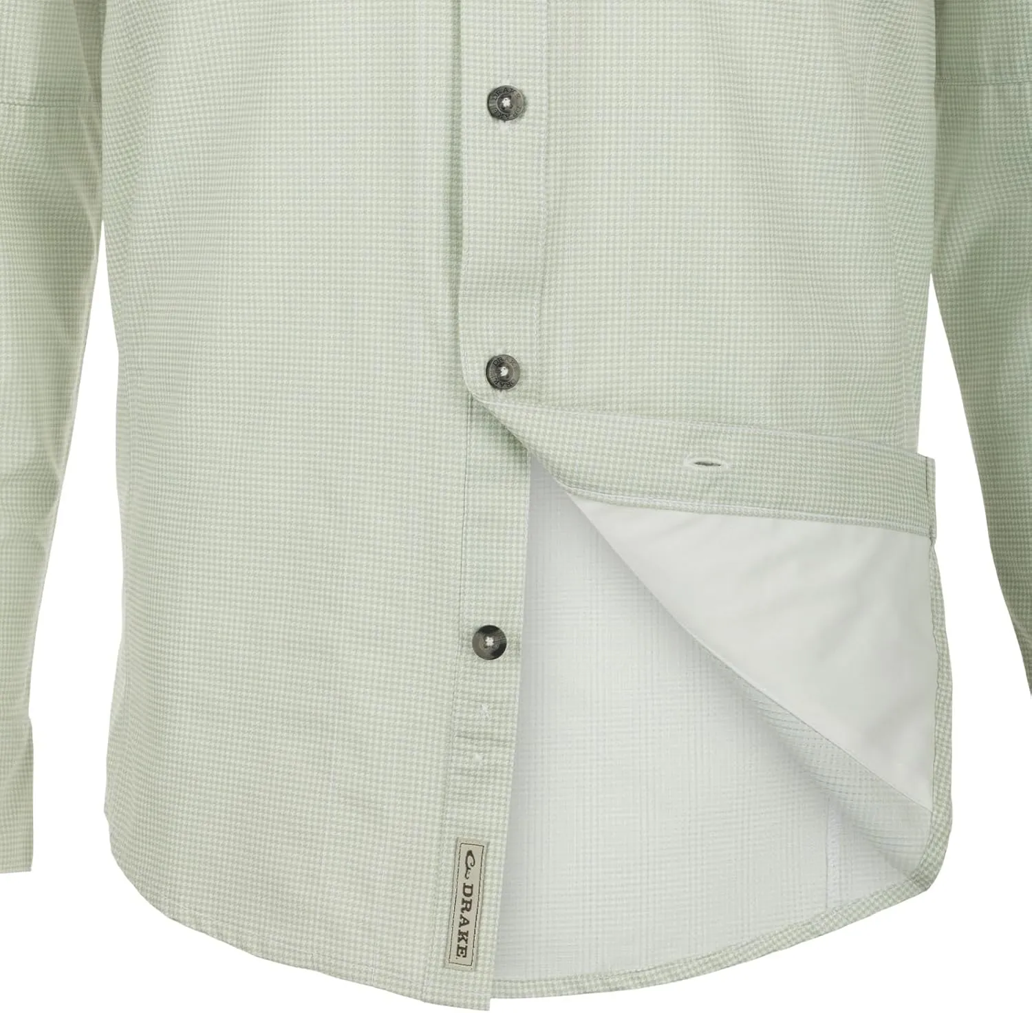 Drake Waterfowl Men's Frat Houndstooth Check Long Sleeve Moisture-Wicking Quick-Drying Button-Down Shirt