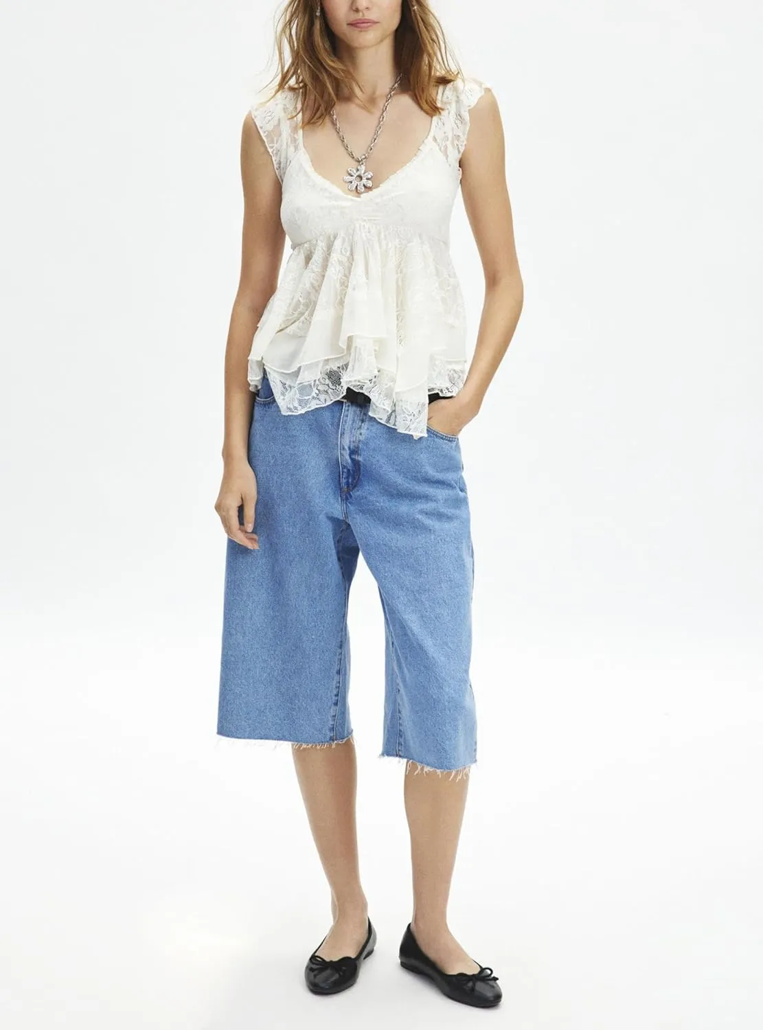 DSORVICD Women Y2k Ruffle Tank Top Coquette Lace Patchwork Tie Sleeveless Cami Top Summer Going Out Top Camisole Fairy