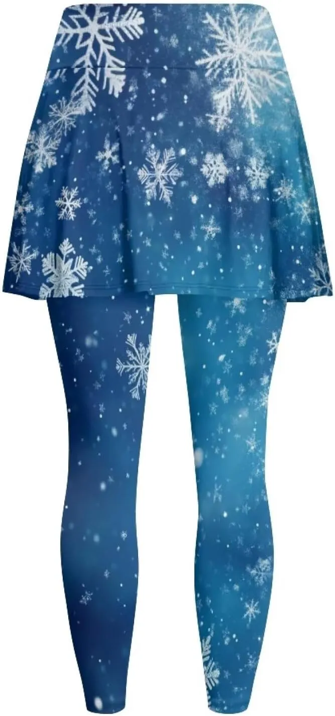Elastic Golf Leggings with Pockets Capris Yoga Leggings with Skirts