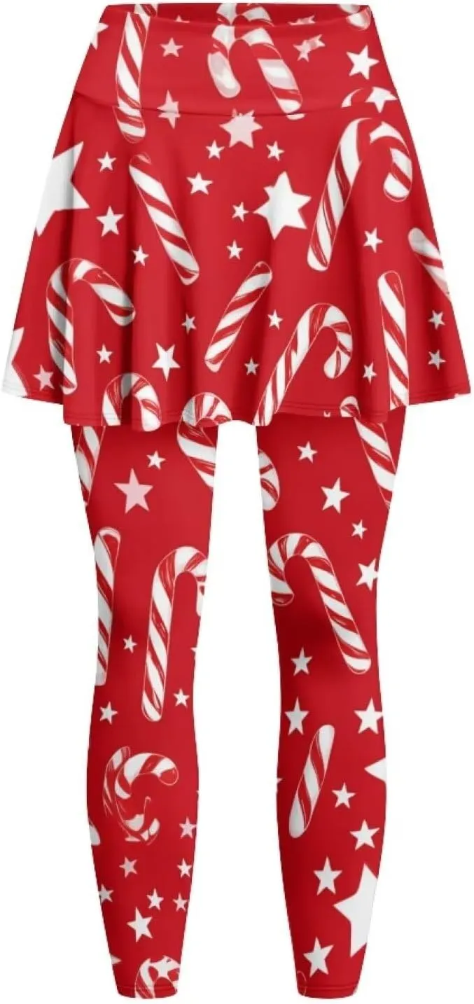 Elastic Golf Leggings with Pockets Capris Yoga Leggings with Skirts