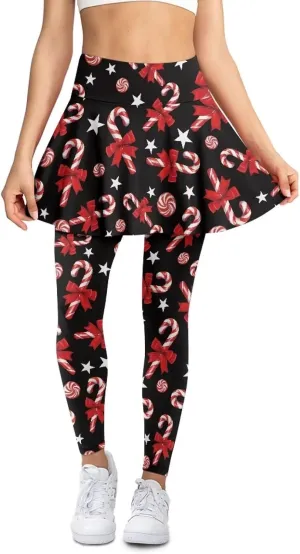 Elastic Golf Leggings with Pockets Capris Yoga Leggings with Skirts