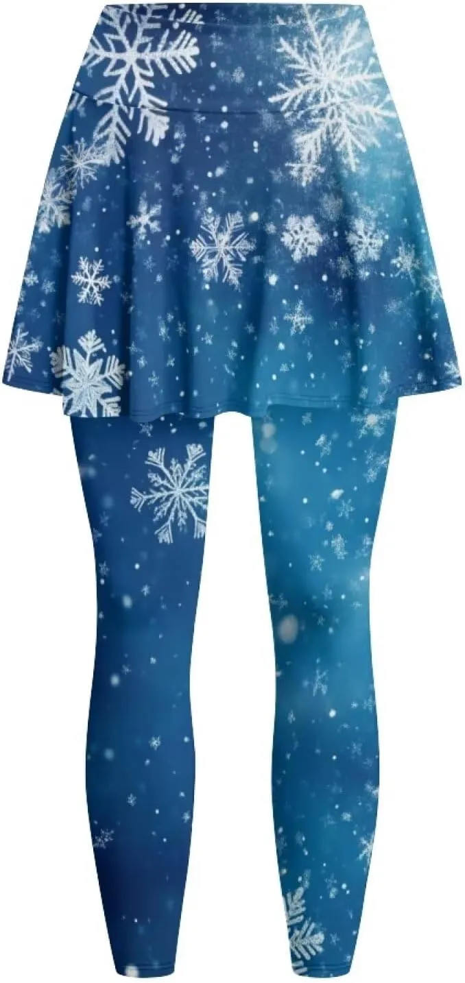 Elastic Golf Leggings with Pockets Capris Yoga Leggings with Skirts
