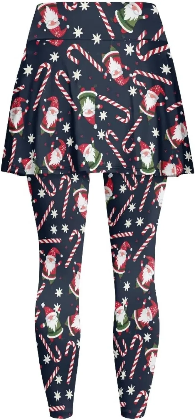 Elastic Golf Leggings with Pockets Capris Yoga Leggings with Skirts