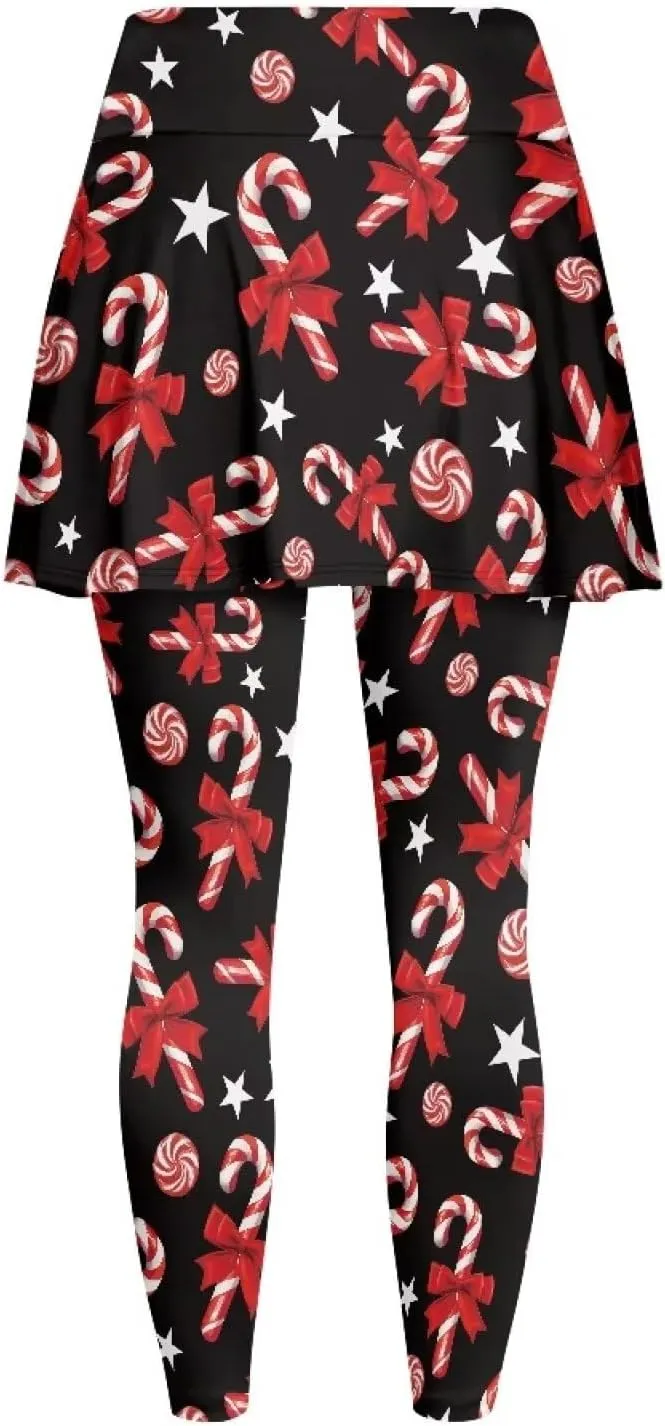 Elastic Golf Leggings with Pockets Capris Yoga Leggings with Skirts