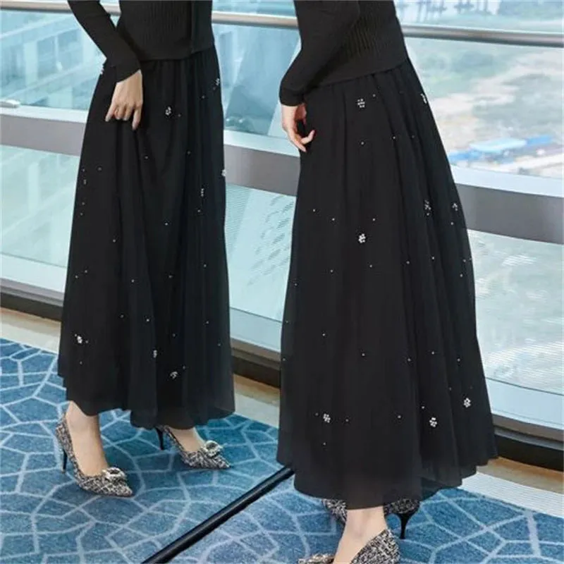 Elegant Mesh Floral Skirt