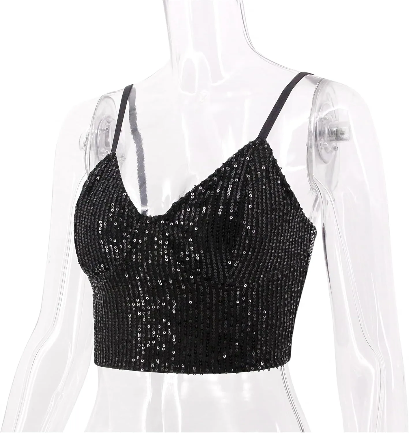 Erinaco Women's Rhinestone Diamond Tank Top Color Beaded Sling Tube Top Bustier Vest Crop Top Sexy Corset Bra Summer