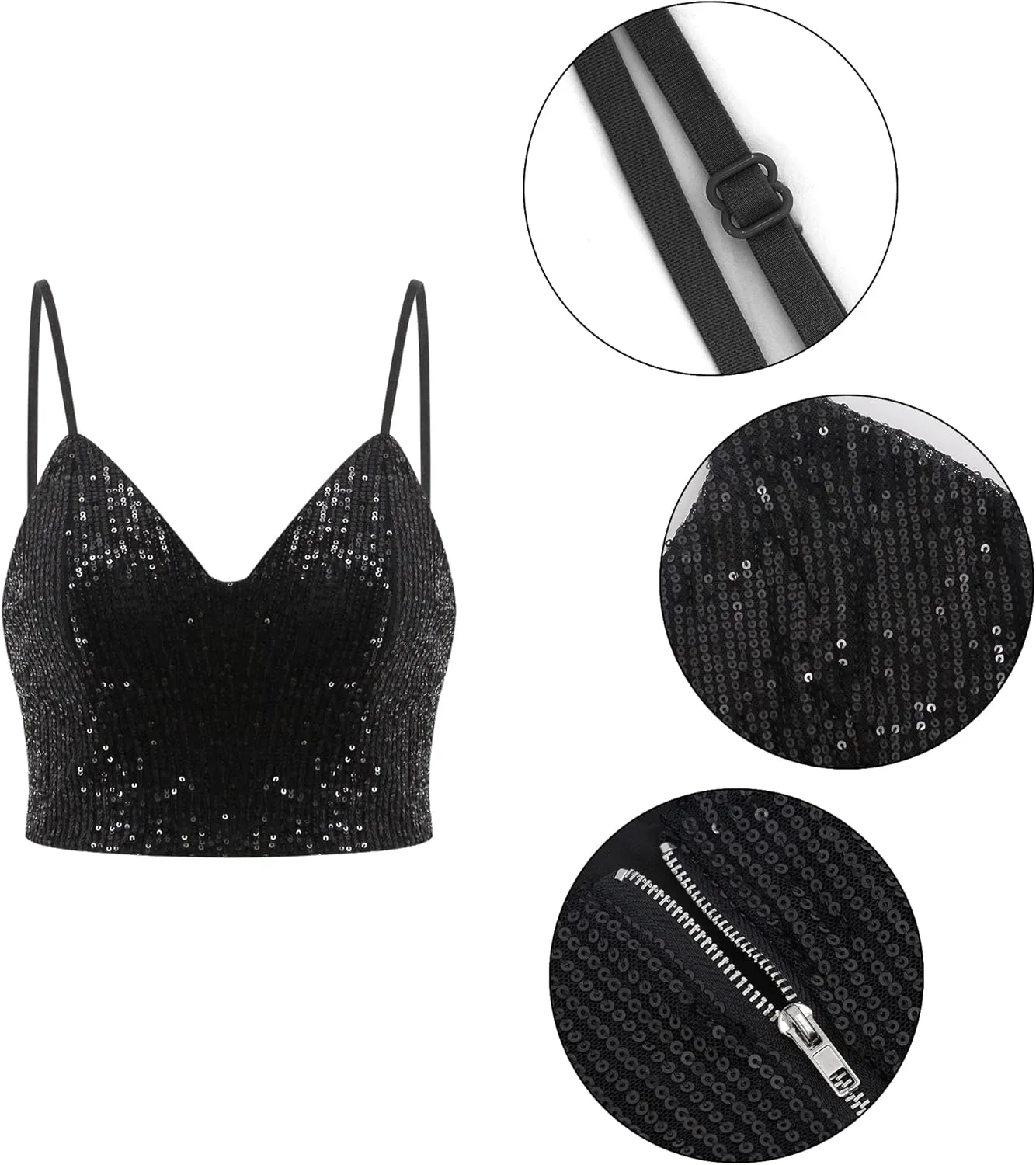 Erinaco Women's Rhinestone Diamond Tank Top Color Beaded Sling Tube Top Bustier Vest Crop Top Sexy Corset Bra Summer