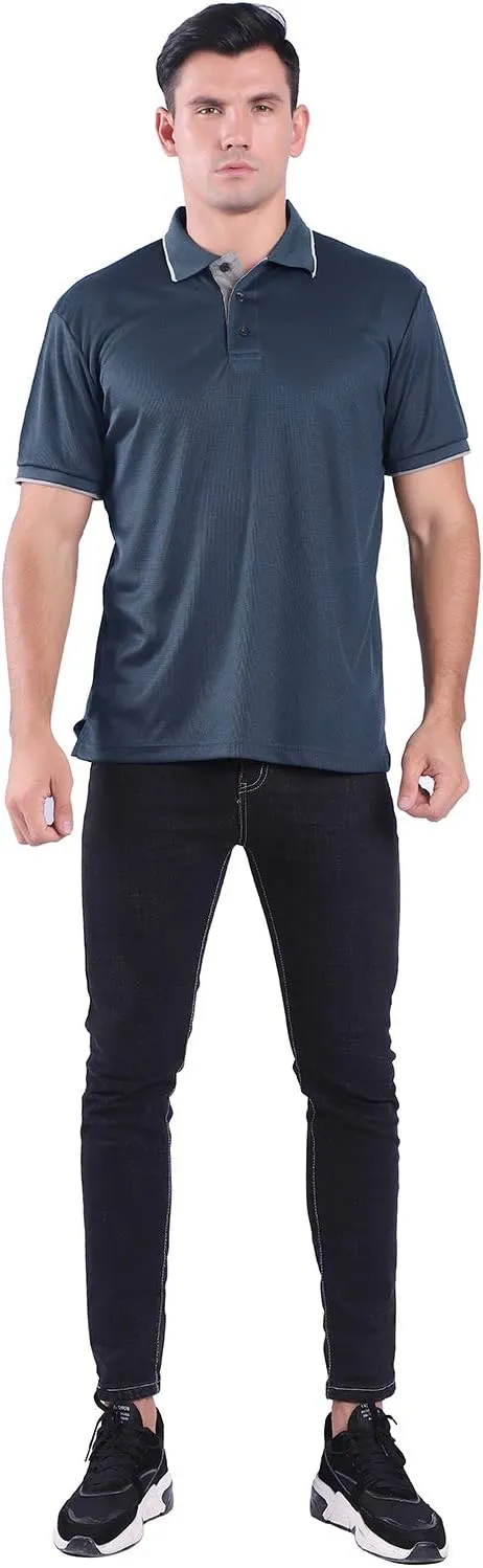 Facitisu Mens Polo Shirt Short Sleeve Golf Collared Casual Summer Performance T-Shirt