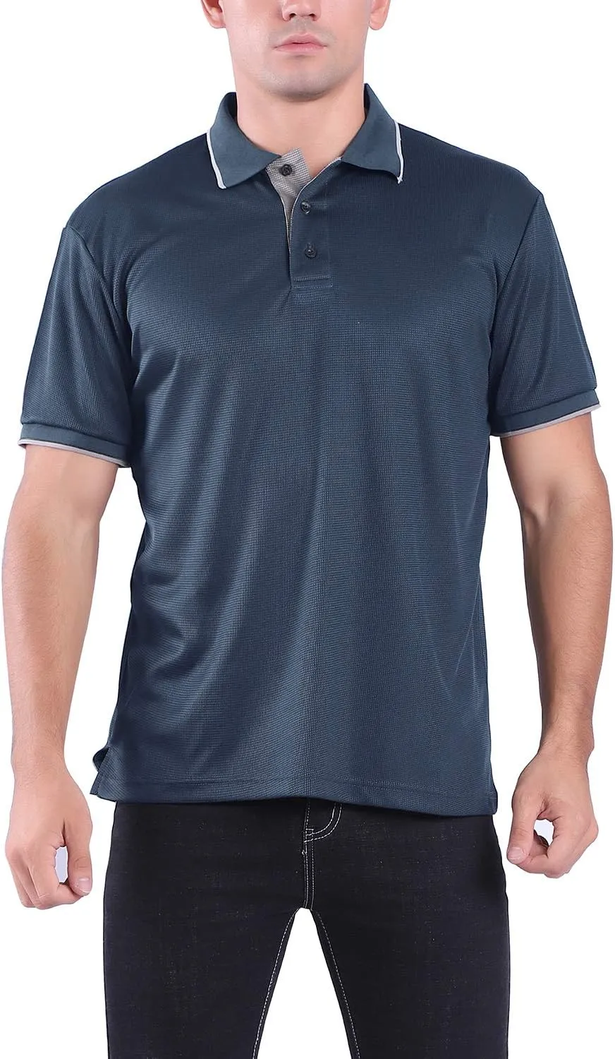 Facitisu Mens Polo Shirt Short Sleeve Golf Collared Casual Summer Performance T-Shirt